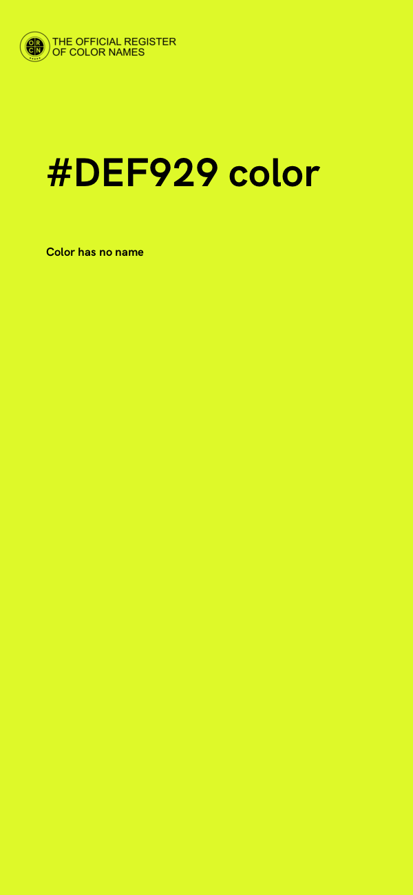 #DEF929 color image