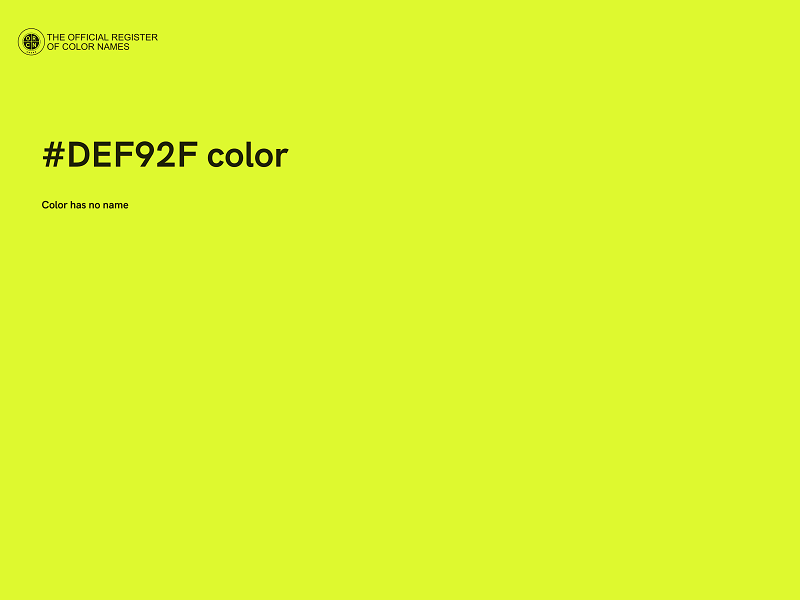 #DEF92F color image