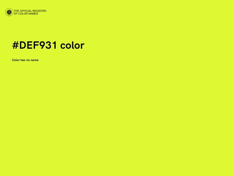 #DEF931 color image