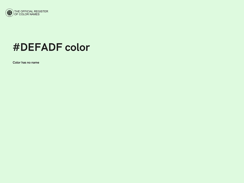 #DEFADF color image