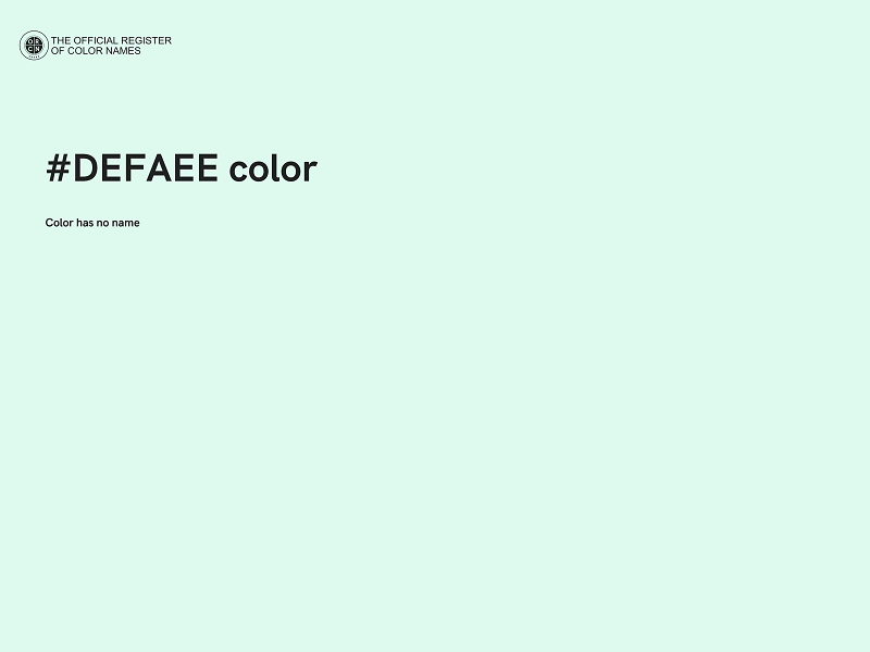 #DEFAEE color image