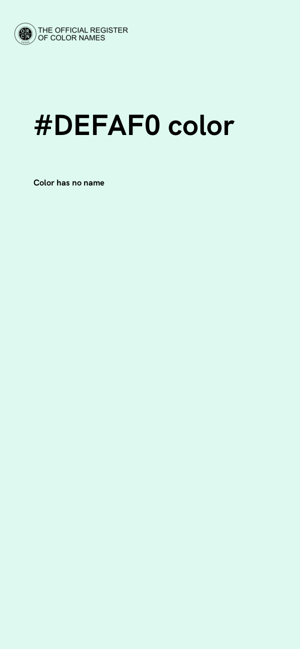 #DEFAF0 color image