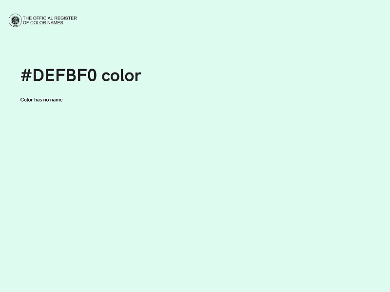 #DEFBF0 color image