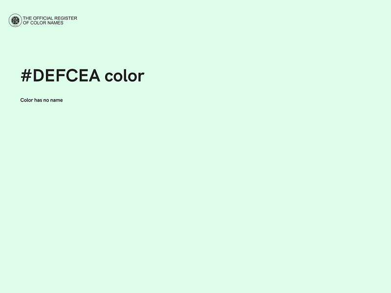 #DEFCEA color image