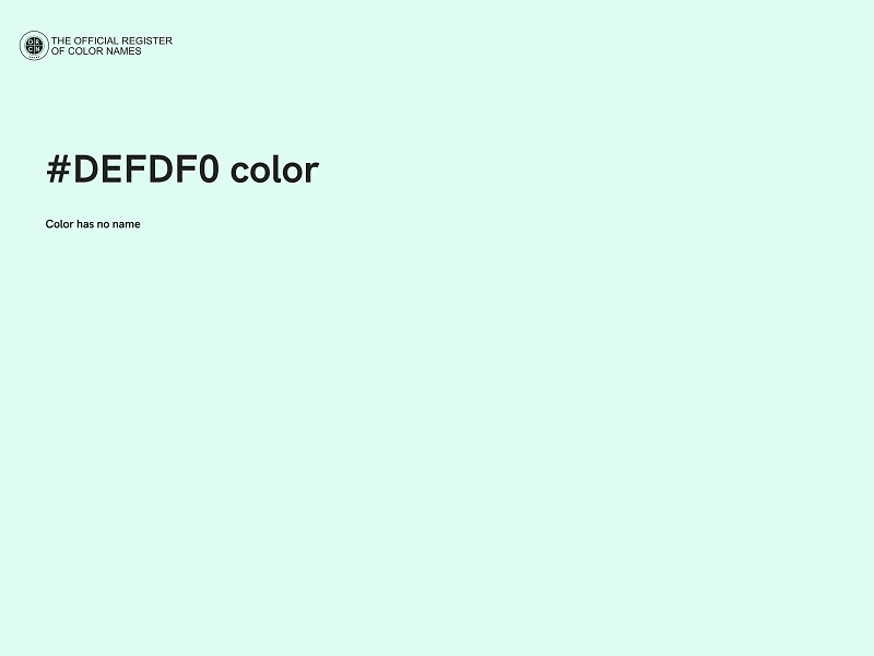 #DEFDF0 color image