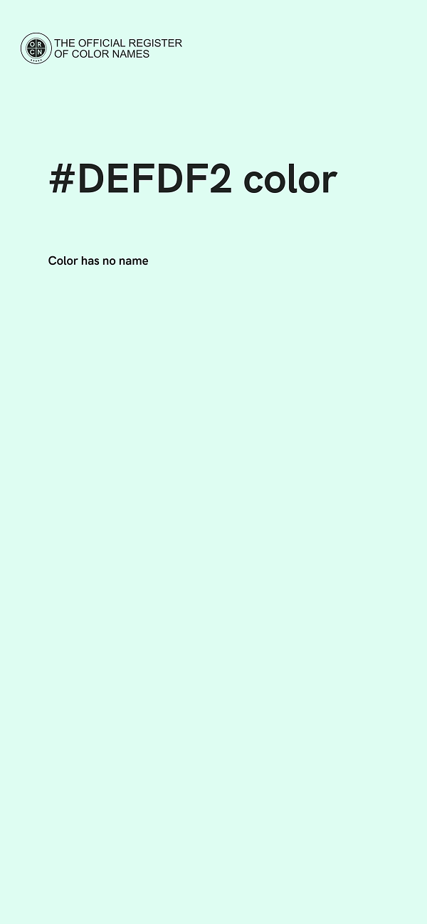 #DEFDF2 color image
