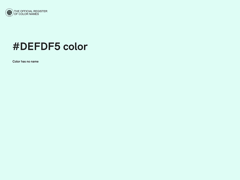 #DEFDF5 color image