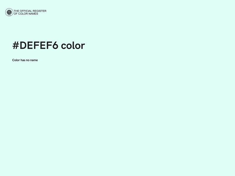 #DEFEF6 color image