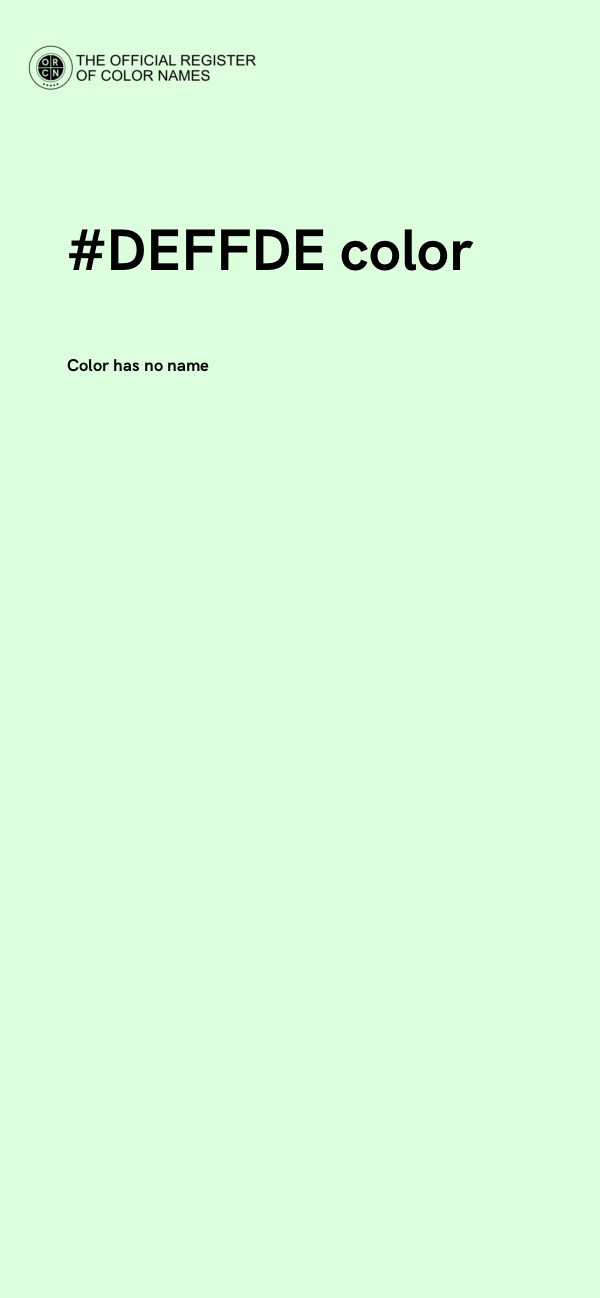 #DEFFDE color image