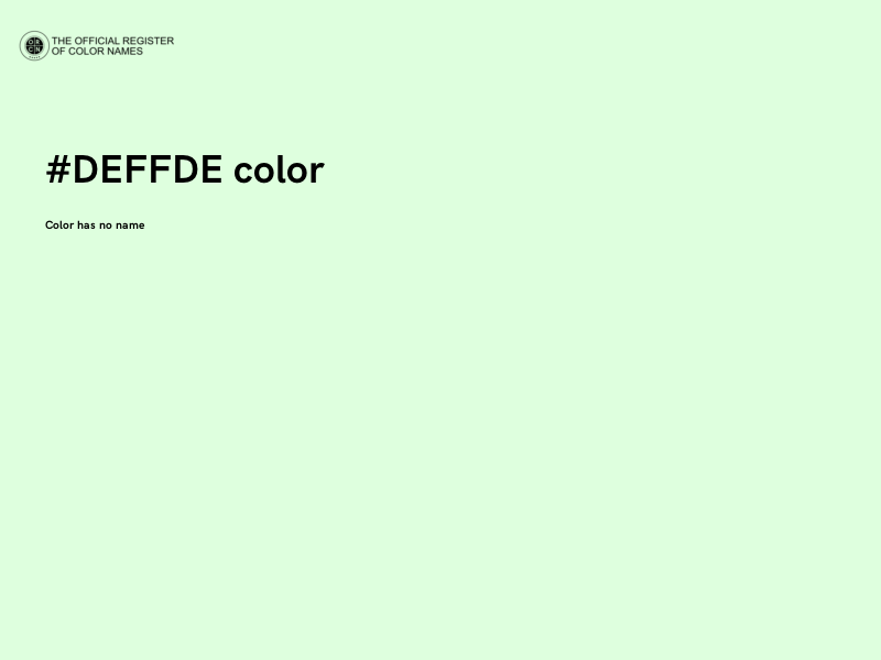 #DEFFDE color image