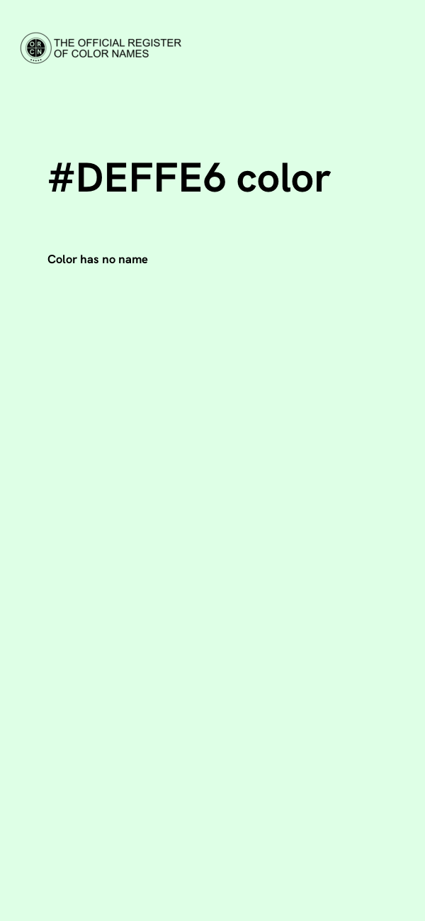 #DEFFE6 color image