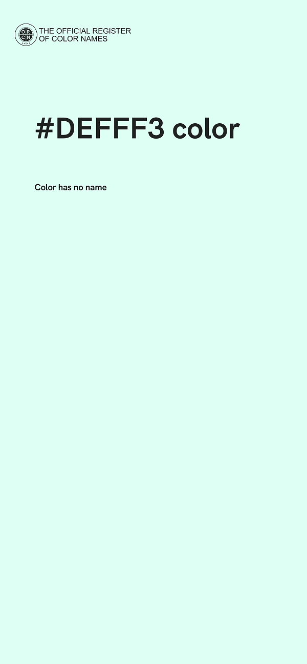 #DEFFF3 color image