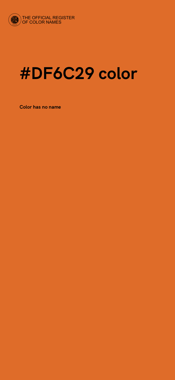 #DF6C29 color image