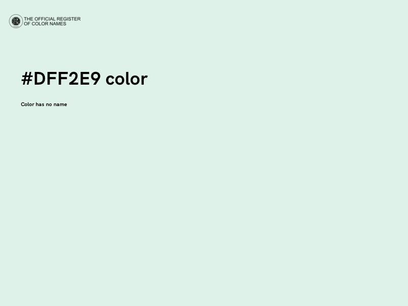 #DFF2E9 color image