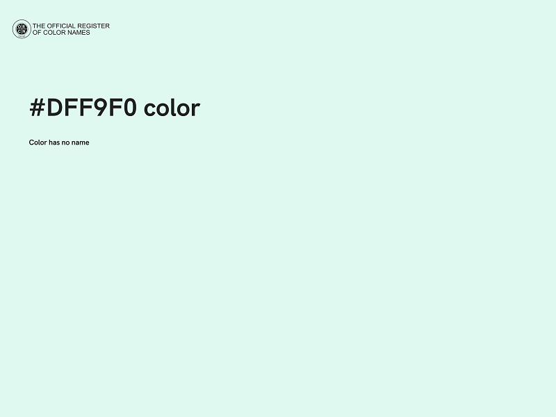 #DFF9F0 color image