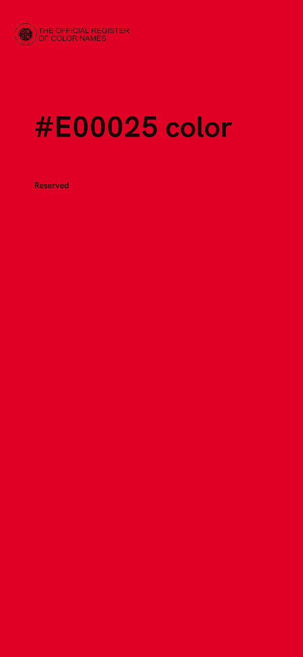 #E00025 color image