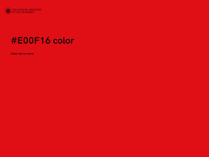 #E00F16 color image