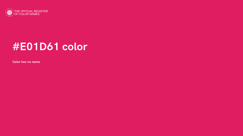 #E01D61 color image