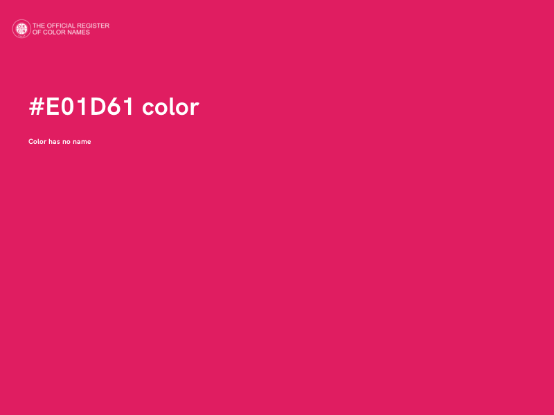 #E01D61 color image