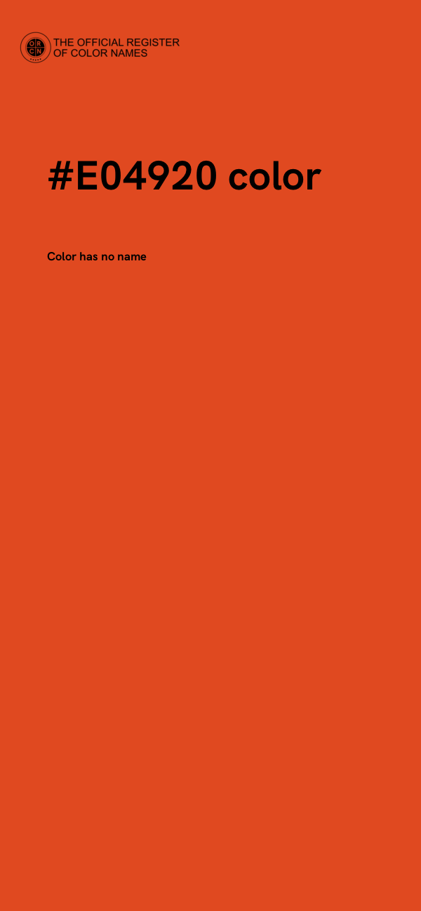 #E04920 color image
