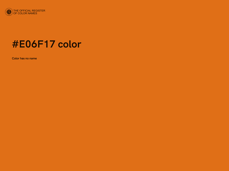 #E06F17 color image