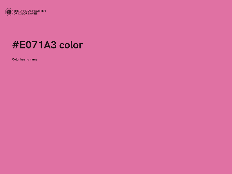 #E071A3 color image