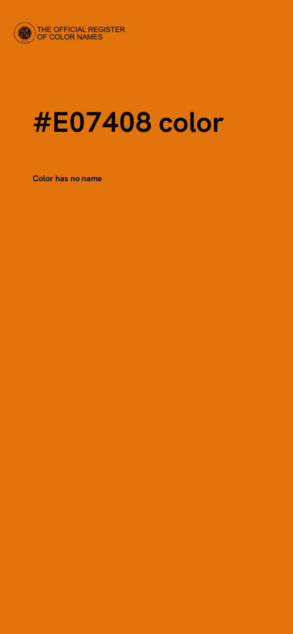 #E07408 color image