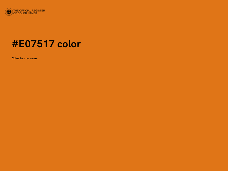 #E07517 color image