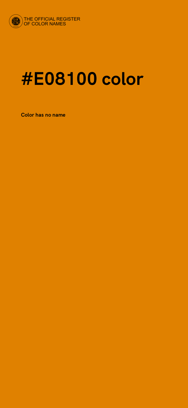 #E08100 color image