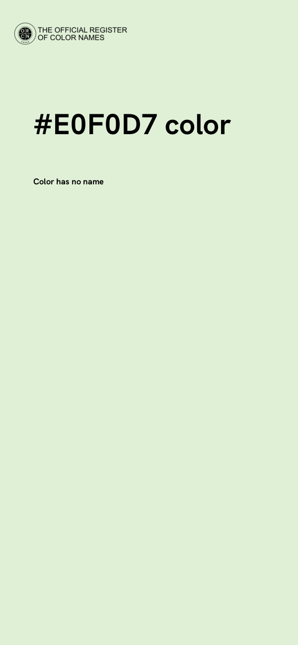 #E0F0D7 color image