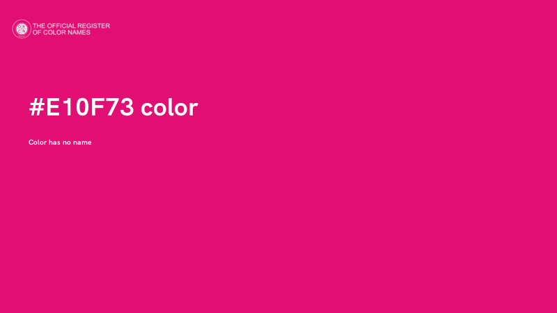 #E10F73 color image