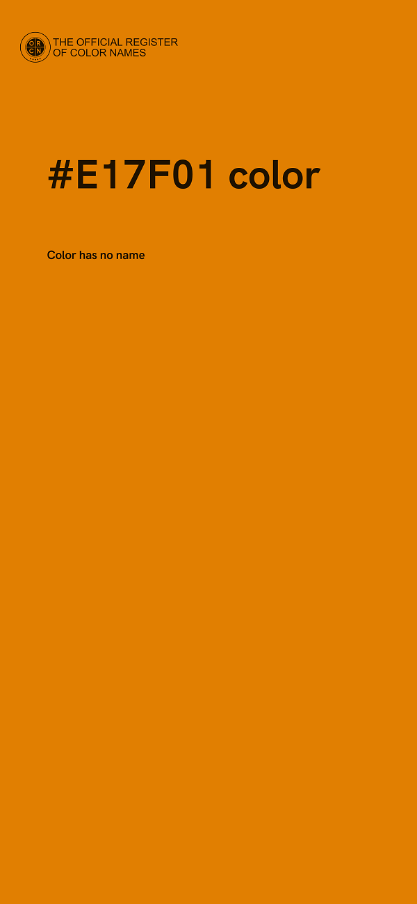 #E17F01 color image