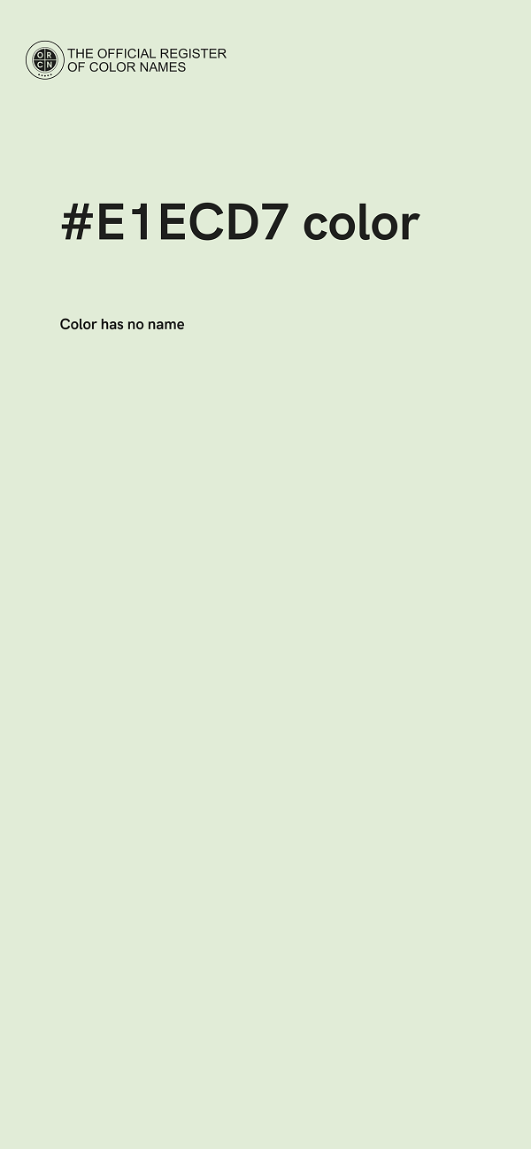 #E1ECD7 color image