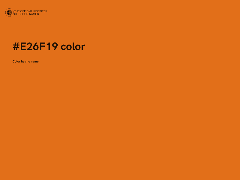 #E26F19 color image