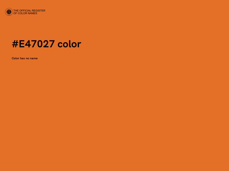 #E47027 color image