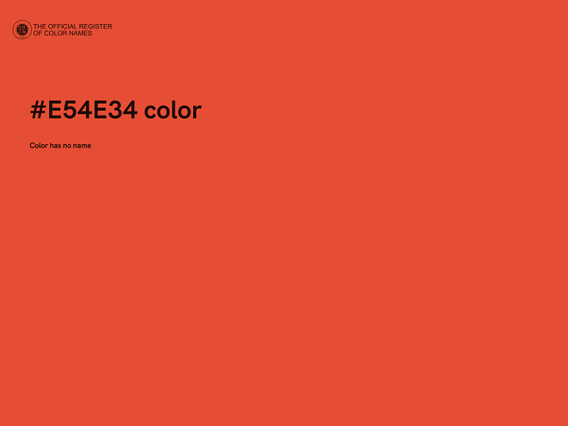 #E54E34 color image