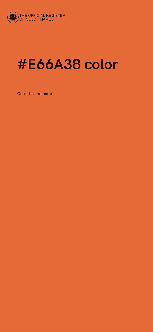 #E66A38 color image