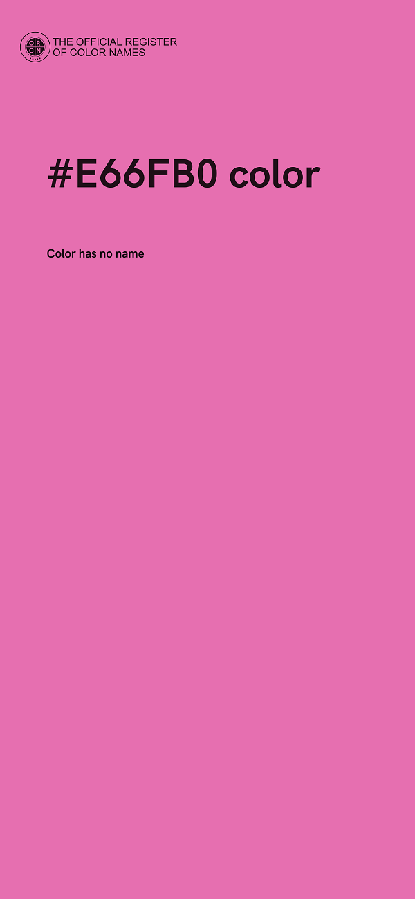 #E66FB0 color image