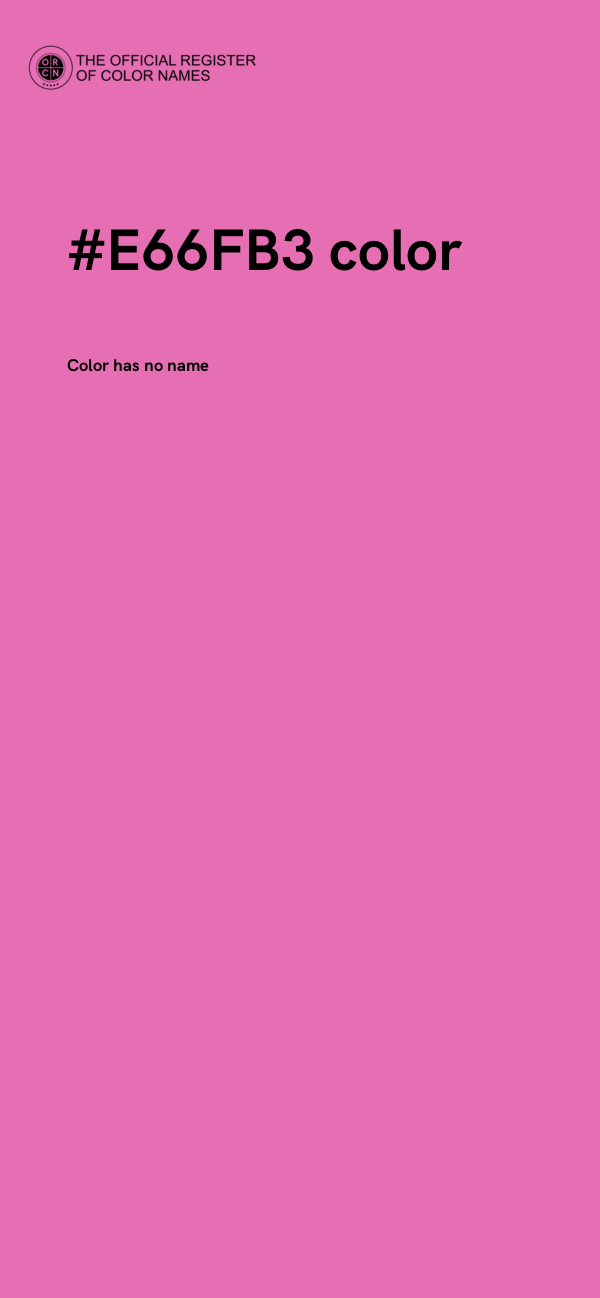 #E66FB3 color image