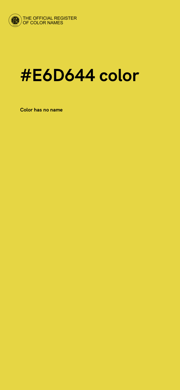#E6D644 color image