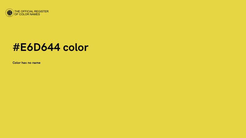 #E6D644 color image