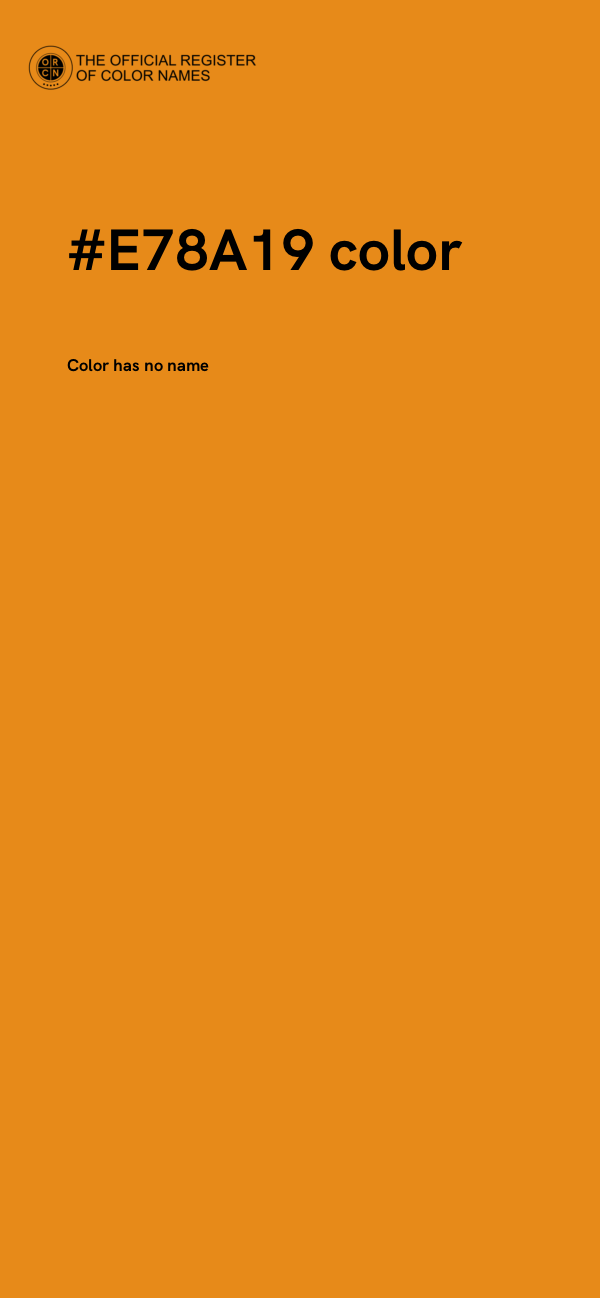 #E78A19 color image