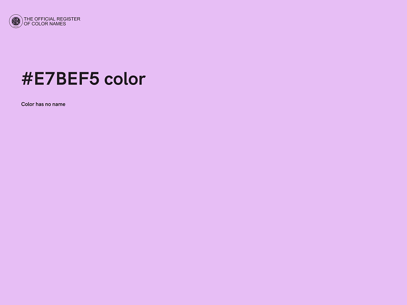 #E7BEF5 color image