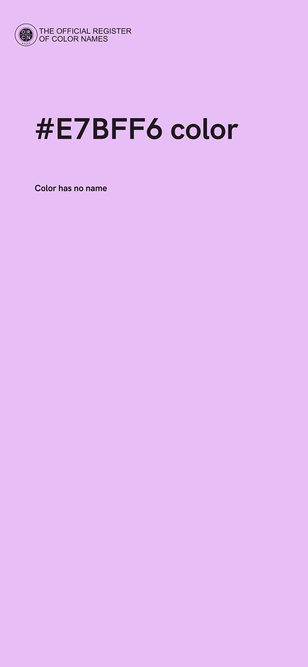 #E7BFF6 color image