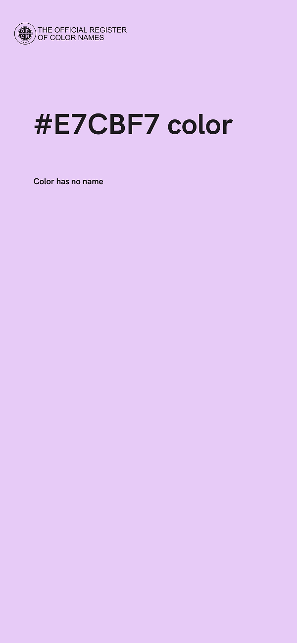 #E7CBF7 color image