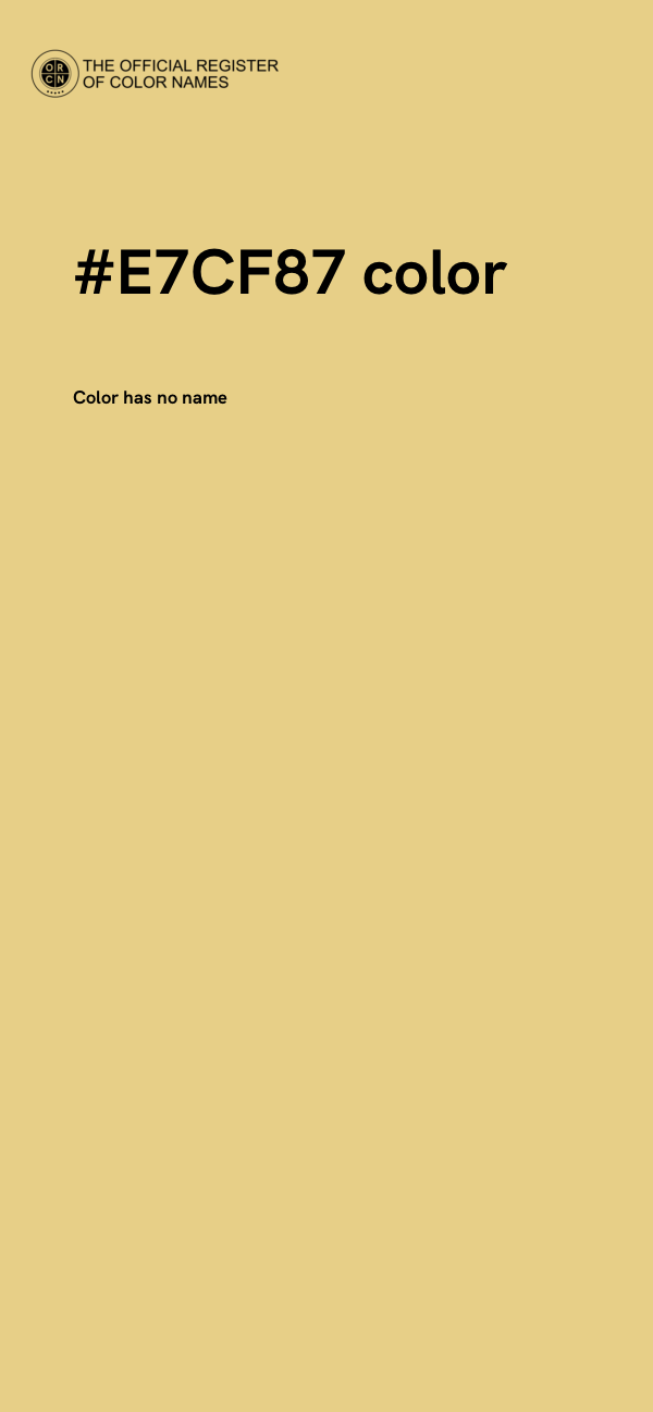 #E7CF87 color image