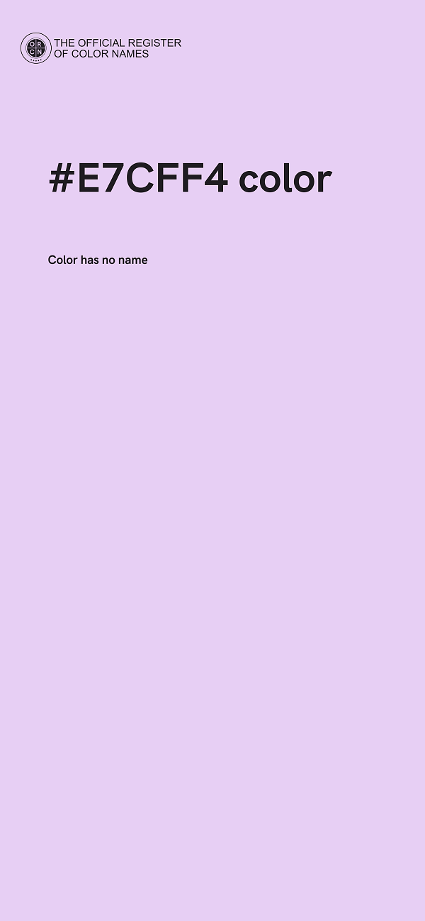 #E7CFF4 color image