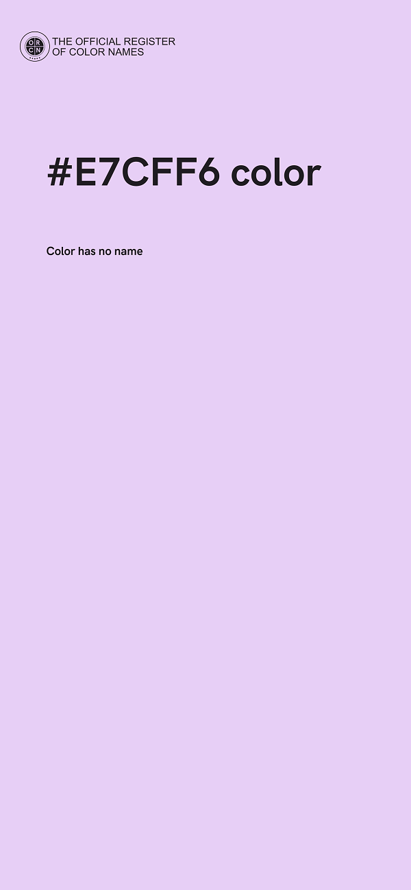 #E7CFF6 color image