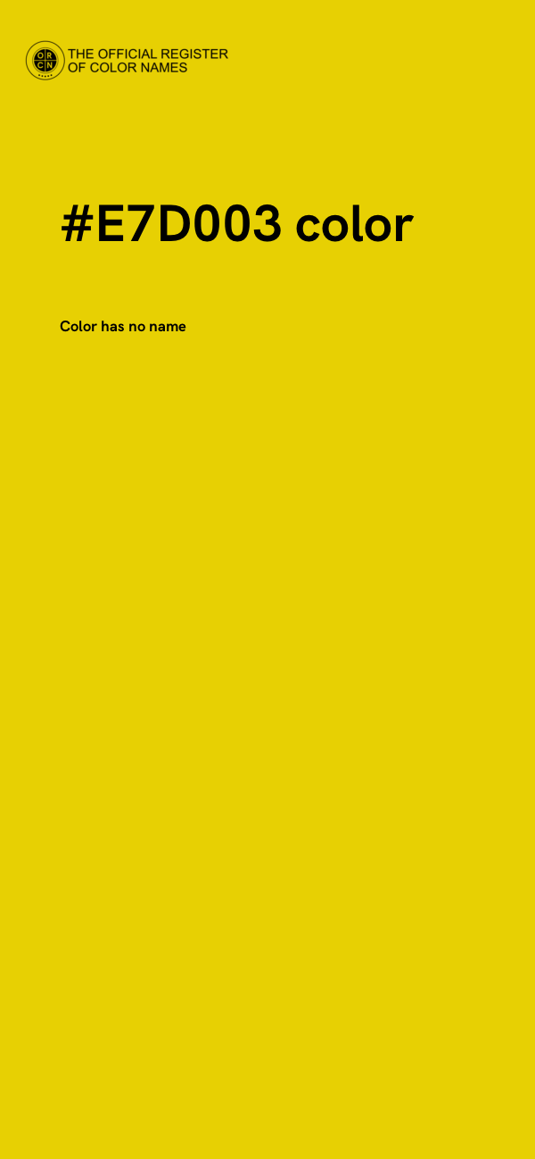 #E7D003 color image