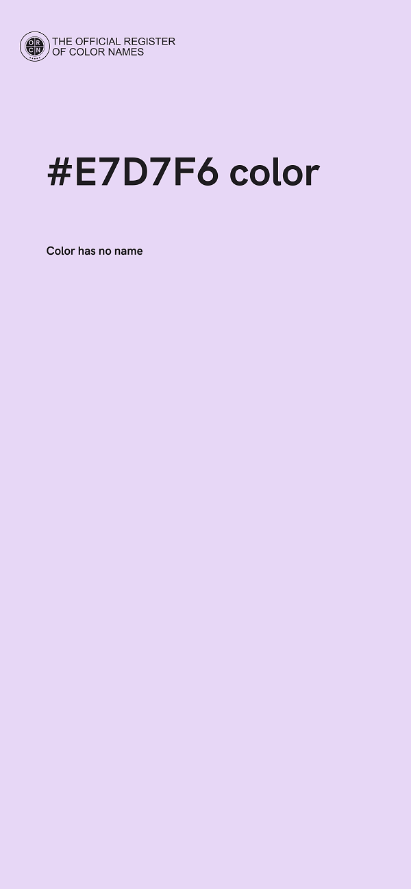 #E7D7F6 color image